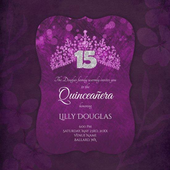 Purple, Pink Quinceanera with Tiara