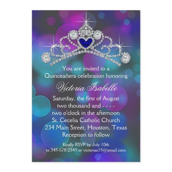 Purple Pink Teal Blue Quinceanera
