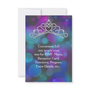 Purple Pink Teal Tiara RSVP All Purpose