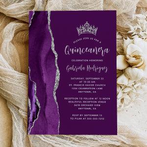 Purple Plum Silver Agate Quinceañera