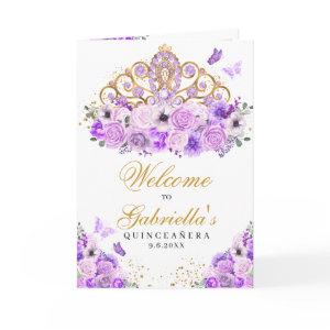 Purple Princess Tiara Quinceanera Program