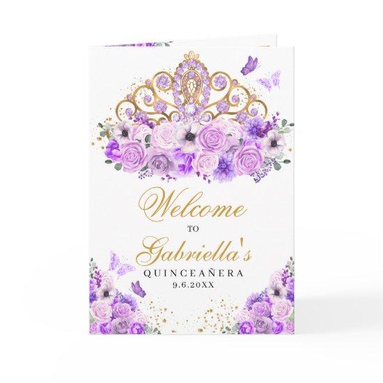 Purple Princess Tiara Quinceanera Program