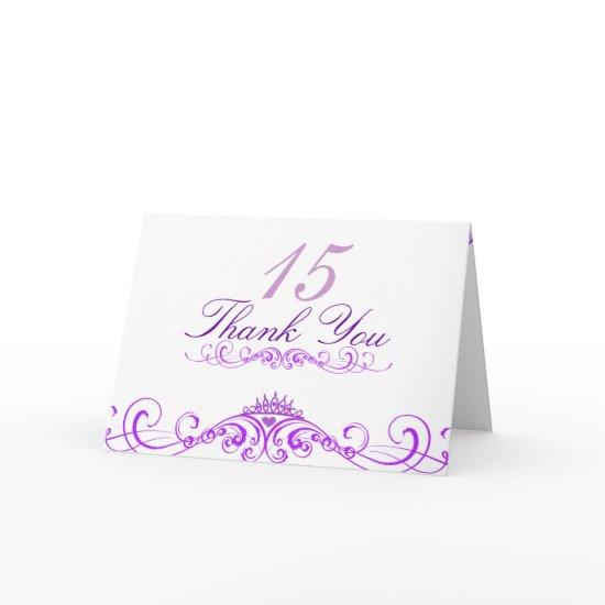 Purple Princess Tiara Thank You Card