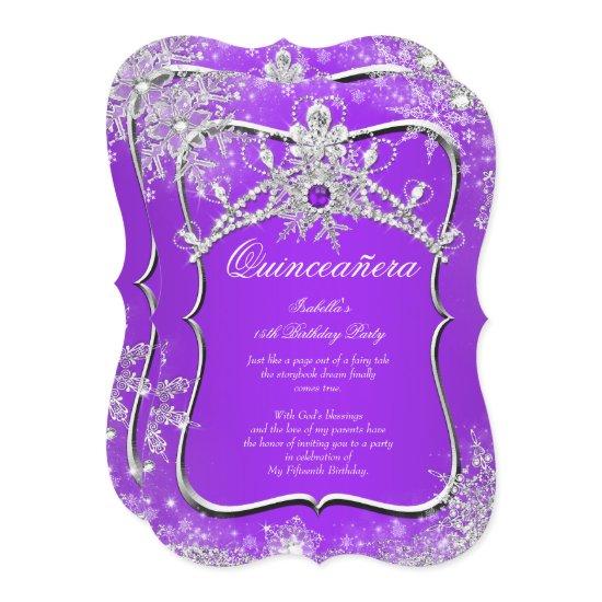 Purple Quinceanera 15th Winter Wonderland