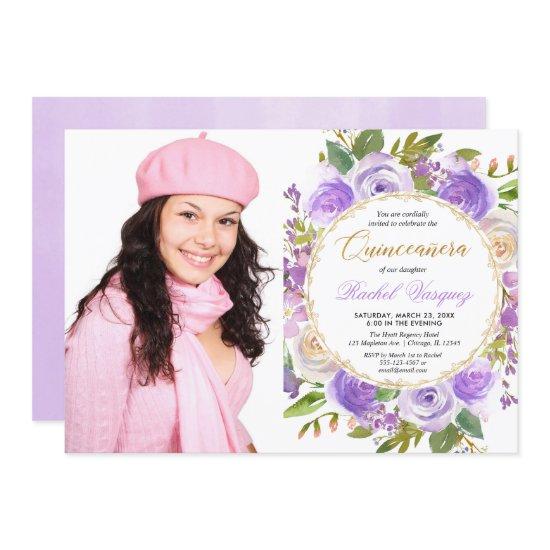 Purple Quinceanera floral lavender lilac photo