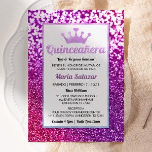 Purple Quinceañera Glamorous Spanish