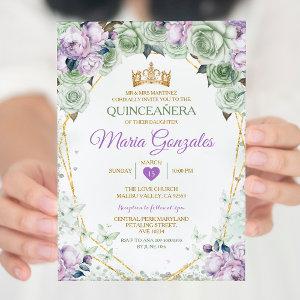 Purple Quinceañera Sage Green Mexican Butterfly