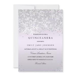Purple Quinceanera Winter Wonderland Snowflakes