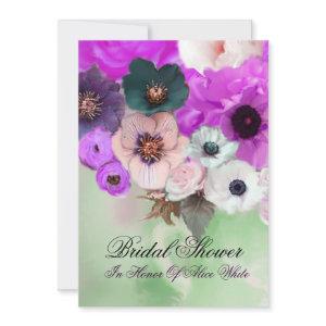 PURPLE  ROSES AND ANEMONE FLOWERS BRIDAL SHOWER