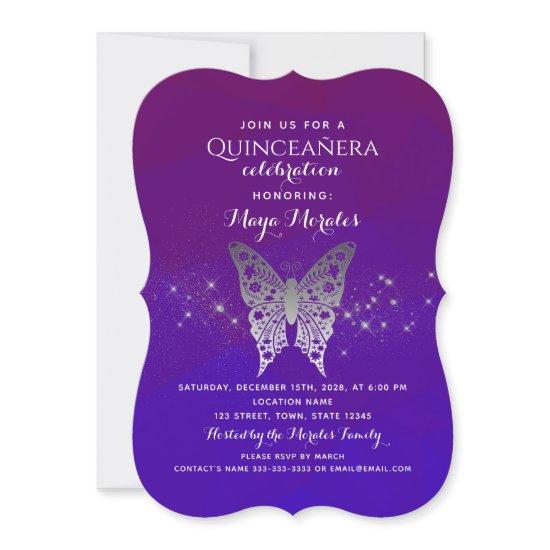 Purple Royal Blue Quinceanera