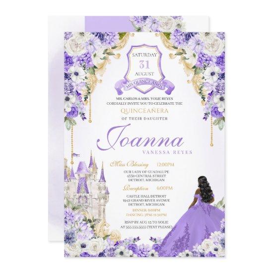 Purple Royal Princess Gold & Lavender Quinceanera