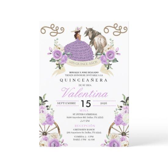 Purple Rustic Cowgirl Western Quinceañera