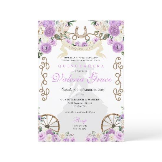Purple Rustic Western Charro Woman Quinceañera