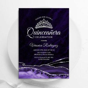 Purple Silver Agate Marble Quinceanera
