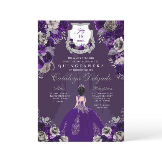 Purple & Silver Princess Castle Quinceañera