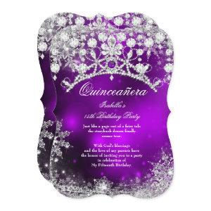 Purple silver Quinceanera 15th Winter Wonderland