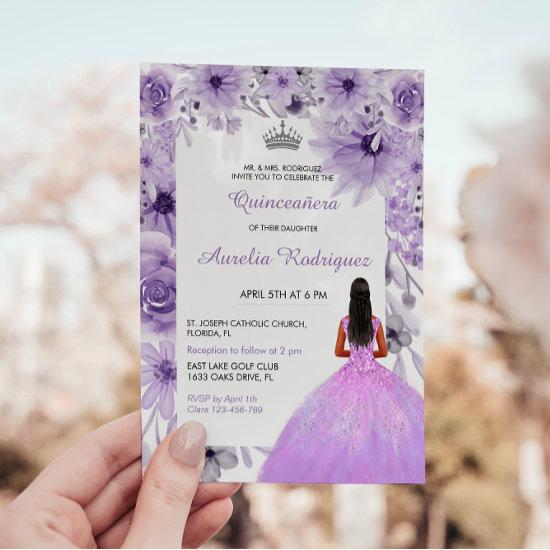 Purple Silver Quinceanera