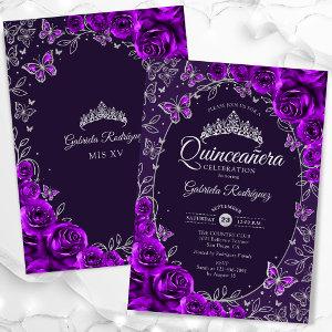 Purple Silver Quinceanera