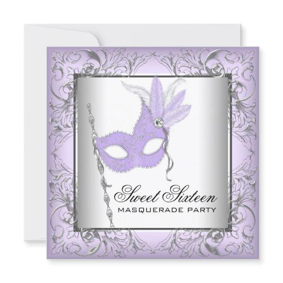 Purple Silver Sweet 16 Masquerade Party