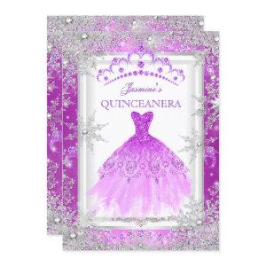 Purple Silver Winter Wonderland Quinceanera Party