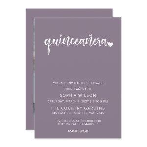 Purple Simple Script Quinceanera Photo
