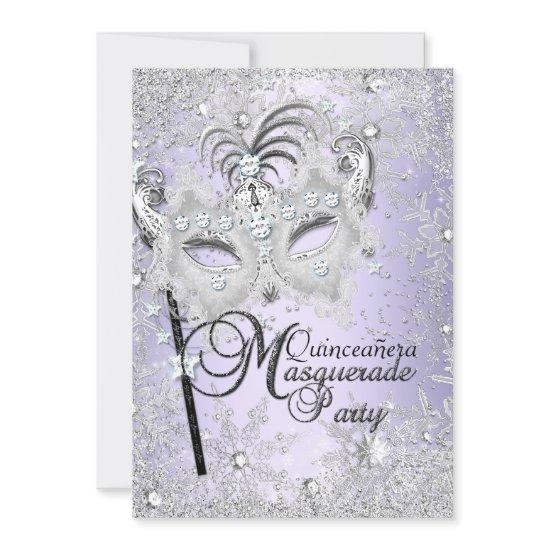 Purple Snowflake Mask Masquerade Quinceanera