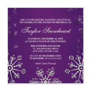 PURPLE SNOWFLAKE SWEET SIXTEEN BIRTHDAY