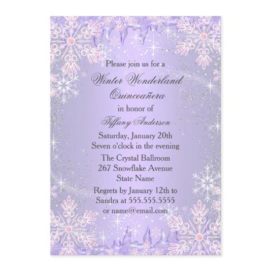 Purple Snowflake Winter Wonderland Quinceanera