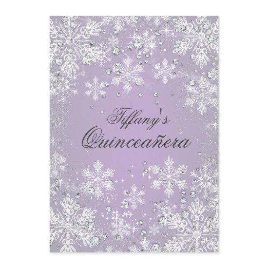 Purple Snowflake Winter Wonderland Quinceanera