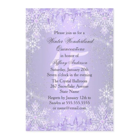 Purple Snowflake Winter Wonderland Quinceanera