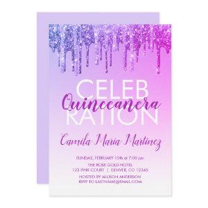 Purple Sparkle Glitter Quinceanera Celebration