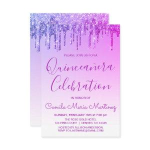 Purple Sparkle Glitter Quinceanera Celebration