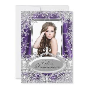 Purple Sparkle Jewel Snowflake Quinceanera