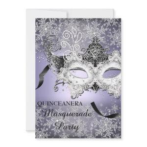 Purple Sparkle Snowflake Masquerade Quinceanera
