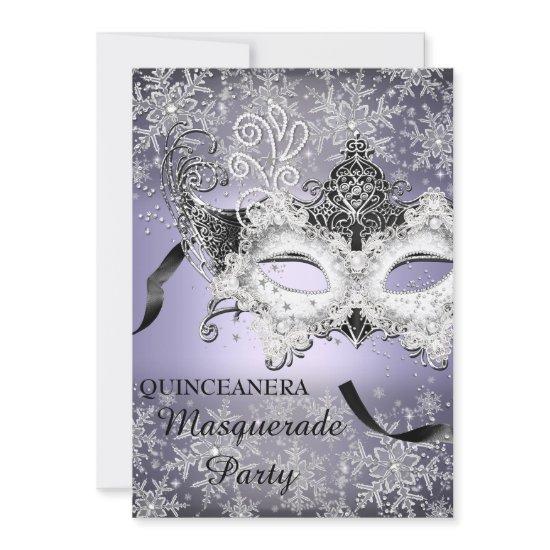 Purple Sparkle Snowflake Masquerade Quinceanera