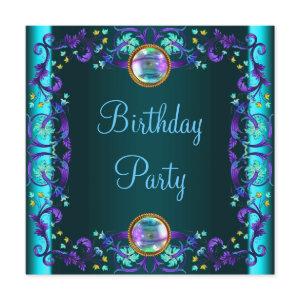 Purple Teal Blue Birthday Party