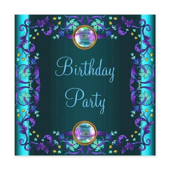 Purple Teal Blue Birthday Party