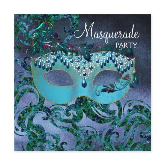 Purple Teal Blue Masquerade Party