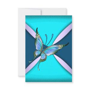 Purple Teal Butterfly RSVP Save the Date