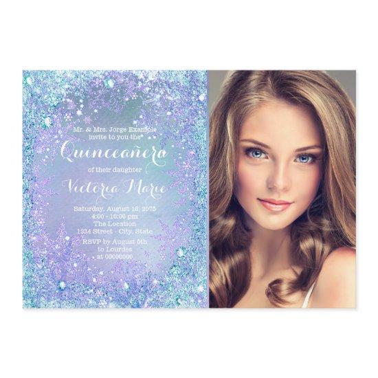 Purple Teal Frozen Winter Wonderland Quinceanera