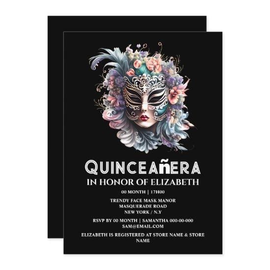 Purple teal masquerade mask quinceanera birthday