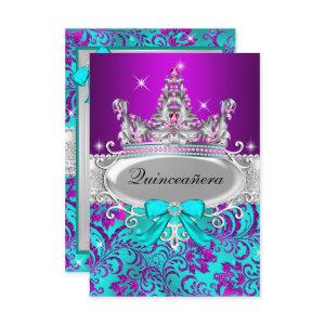 Purple Teal Shimmer Tiara Quinceanera