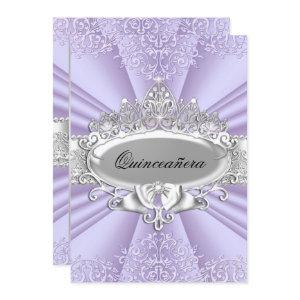 Purple Tiara & Damask Quinceanera Small Size
