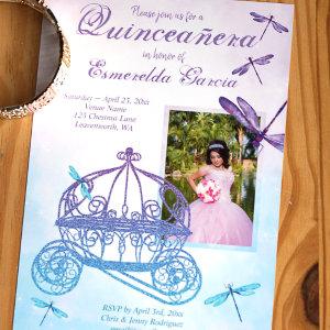 Purple & Turquoise Carriage Quinceañera