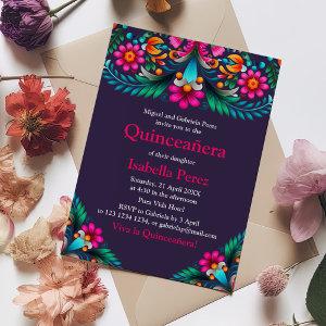 Purple Vibrant Floral Quinceanera Mexican Fiesta