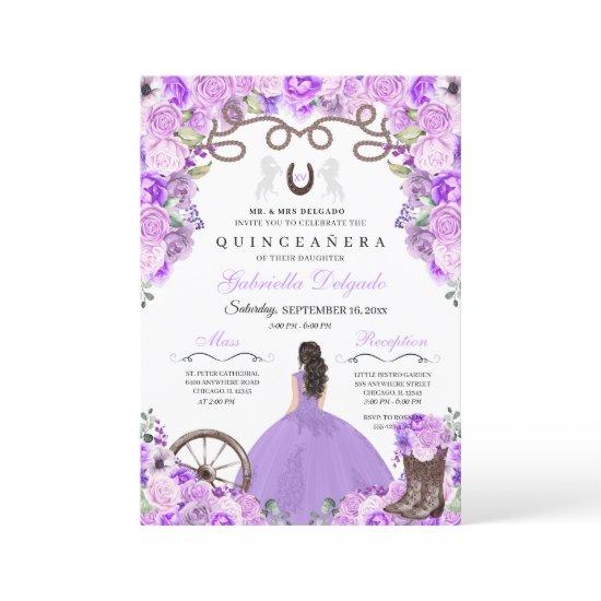 Purple Western Charra Girl Ranchero Quinceanera