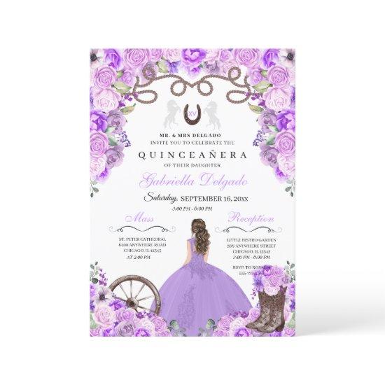 Purple Western Charra Girl Ranchero Quinceanera