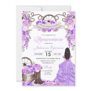 Purple Western Charra Ranchero Quinceanera