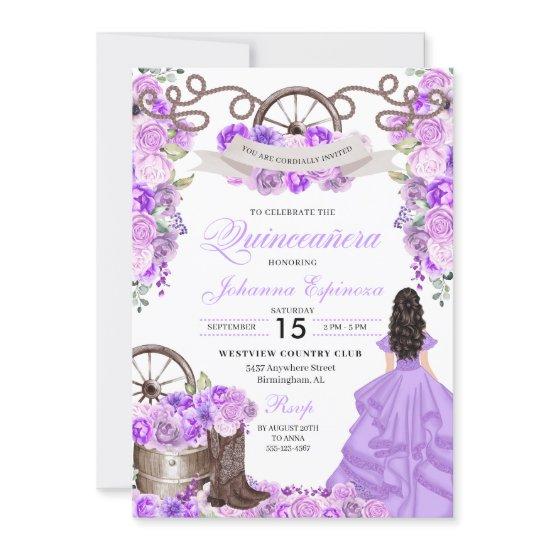 Purple Western Charra Ranchero Quinceanera