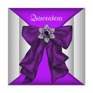 Purple White Bow Purple Quinceanera